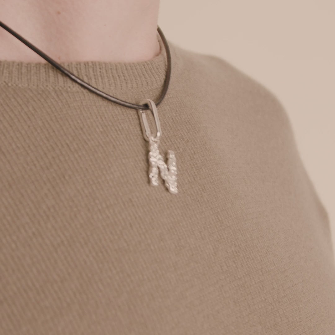 CHARM pendant N, silver-plated