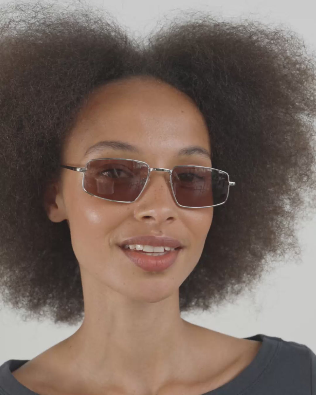 AMIYAH-Sonnenbrille in Braun/Silber