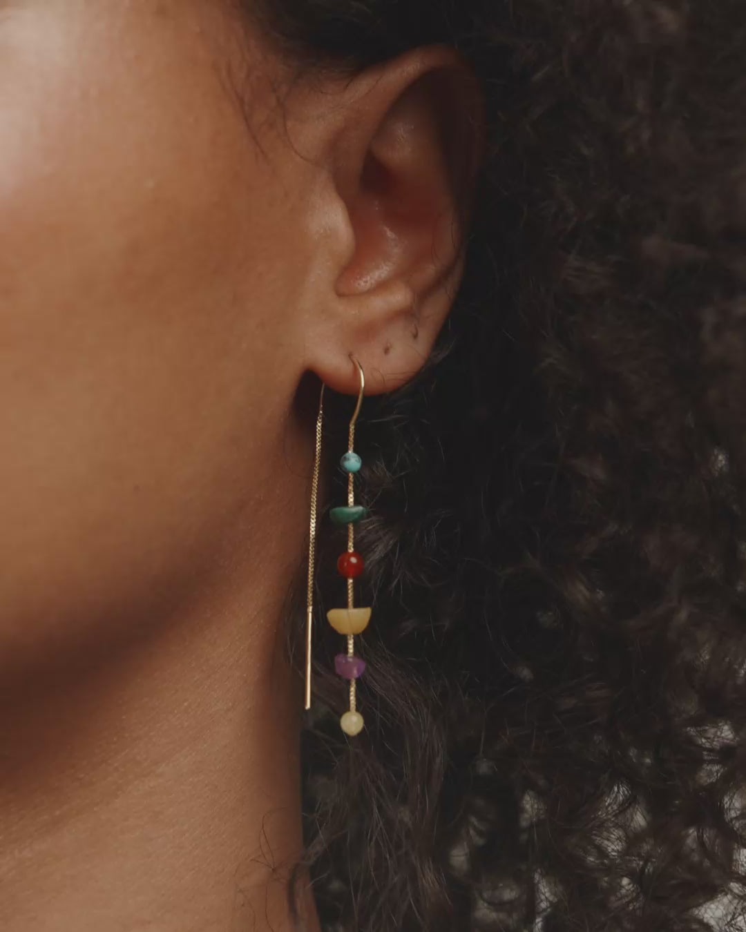 HERE earrings gold-plated/multi