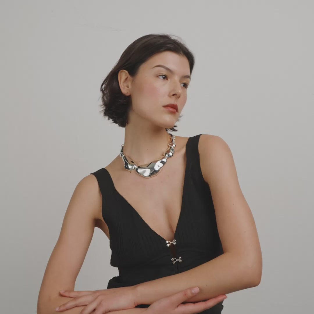 FREE statement necklace silver-plated